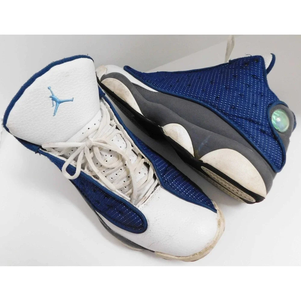 Air Jordan 13 Retro‎ Flint High Top Men's Sneakers White/Blue 310004-140 sz 12